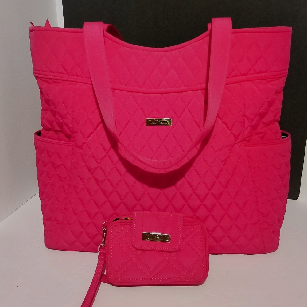 Vera Bradley Pink Tote with Shoulder Straps/Wallet